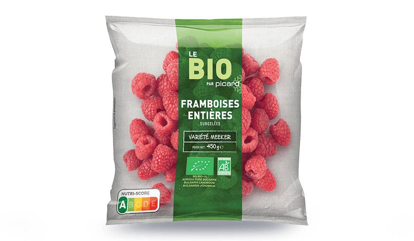 Framboise entière bio,Bulgarie ou Serbie ou Chili