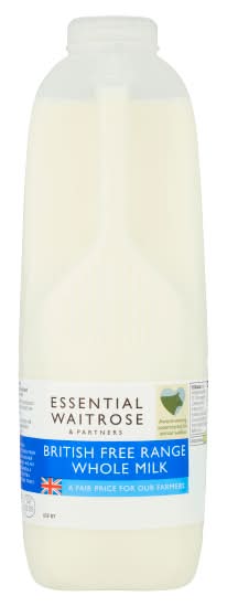 Essential Waitrose & Partners British Free Range Whole Milk (1.13L)
