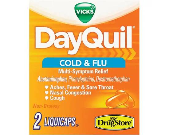 Order Dayquil Cold & Flu 4 pc food online from Chevron Extramile store, Antioch on bringmethat.com