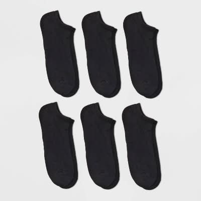 Goodfellow & Co. Odor Resistant No Show Socks 6-12, Men, Black (6 ct)