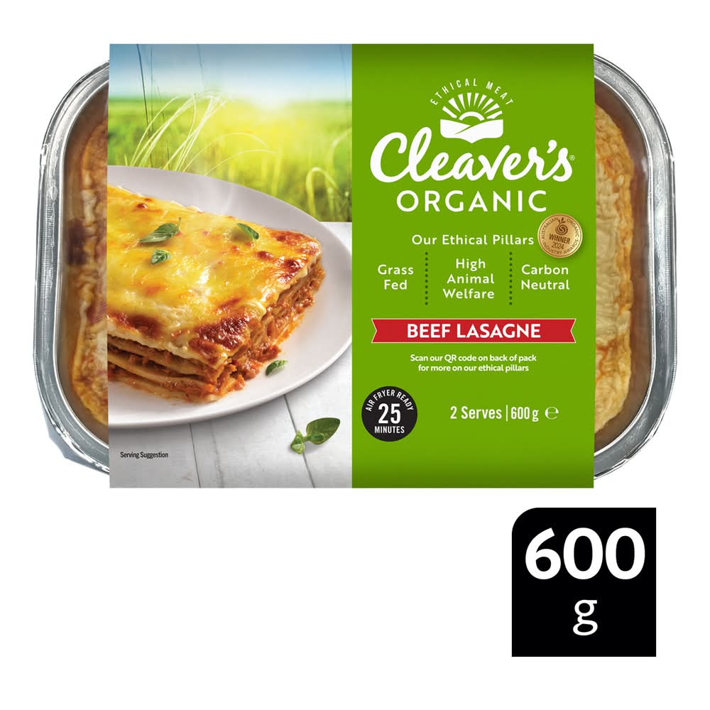 Cleaver's Organic Beef Lasagna (600g)