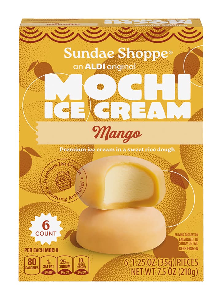 Sundae Shoppe Mochi Ice Cream, Mango (6 x 1.25 oz)