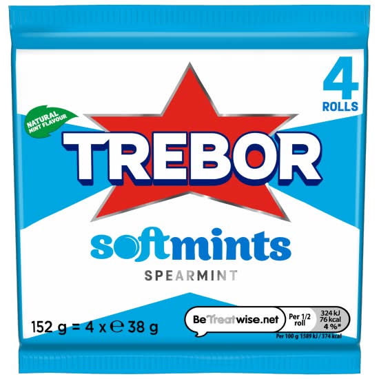 Trebor Spearmint, Softmints (4 pack)