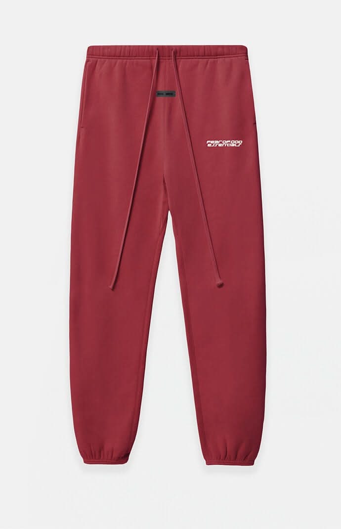 Fear of God Essentials Men's  Classic Fleece Sweatpants Crimson L