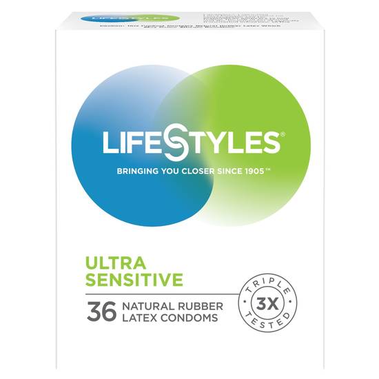 LifeStyles Ultra Sensitive Latex Condoms, 36 CT