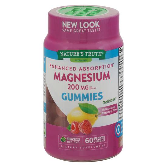 Nature's Truth Natural Lemon Raspberry Flavor Magnesium Gummies 200 mg (60 ct )
