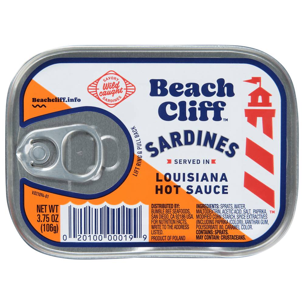 Beach Cliff Sardines Louisiana Hot Sauce