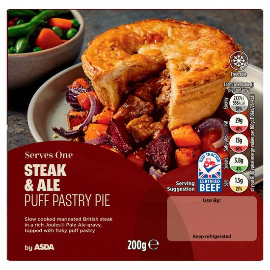 Asda Slow Cooked Steak & Ale Puff Pastry Pie 200g