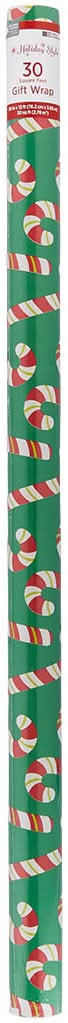 Holiday Style Whimsical Christmas Gift Wrap Roll, 30 sq ft, Assorted