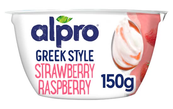 Alpro Strawberry-Raspberry, Greek Style Yoghurt Alternative (150g)