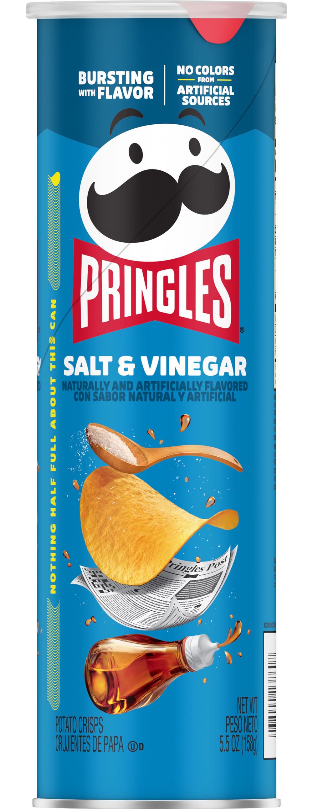 Pringles Potato Crisps, Salt & Vinegar (5.5 oz)