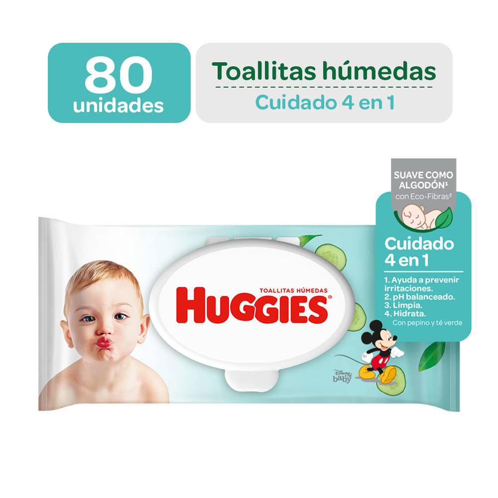 Huggies toallitas húmedas cuidado 4 en 1 (80 un)