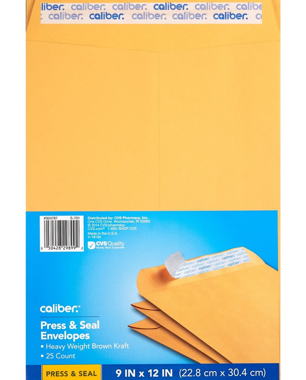 Caliber Press & Seal Envelopes 9 X 12 Inch