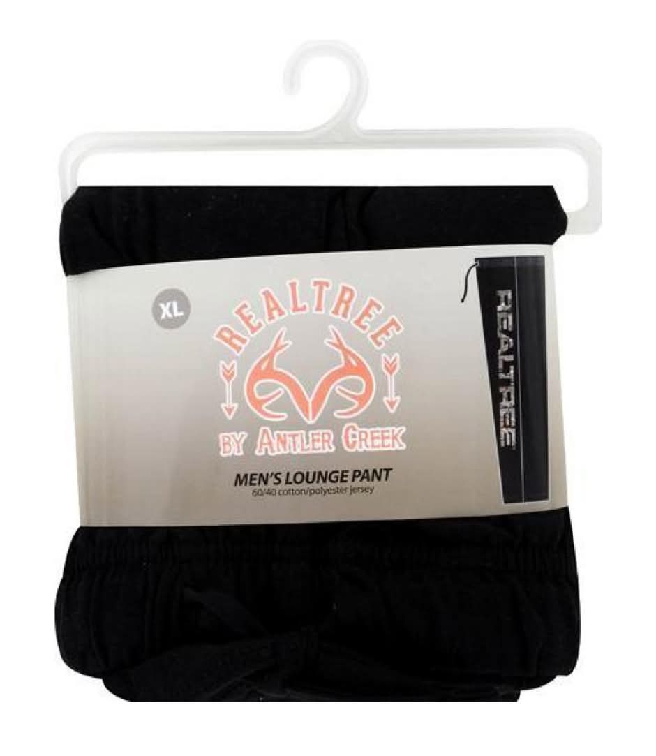 Realtree Men'S Black Lounge Pants Size Xl