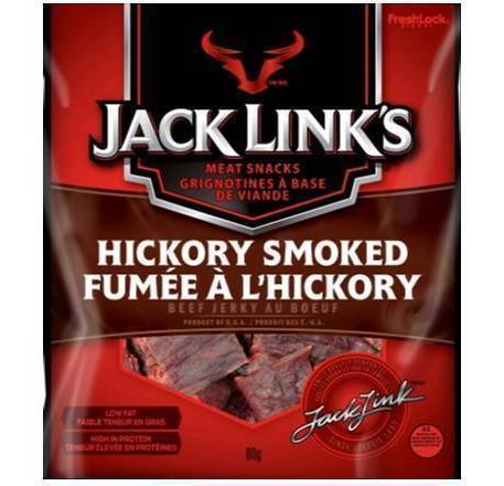 Jack Link's Beef Jerky Meat Snacks, Hickory Smoked (80 g)