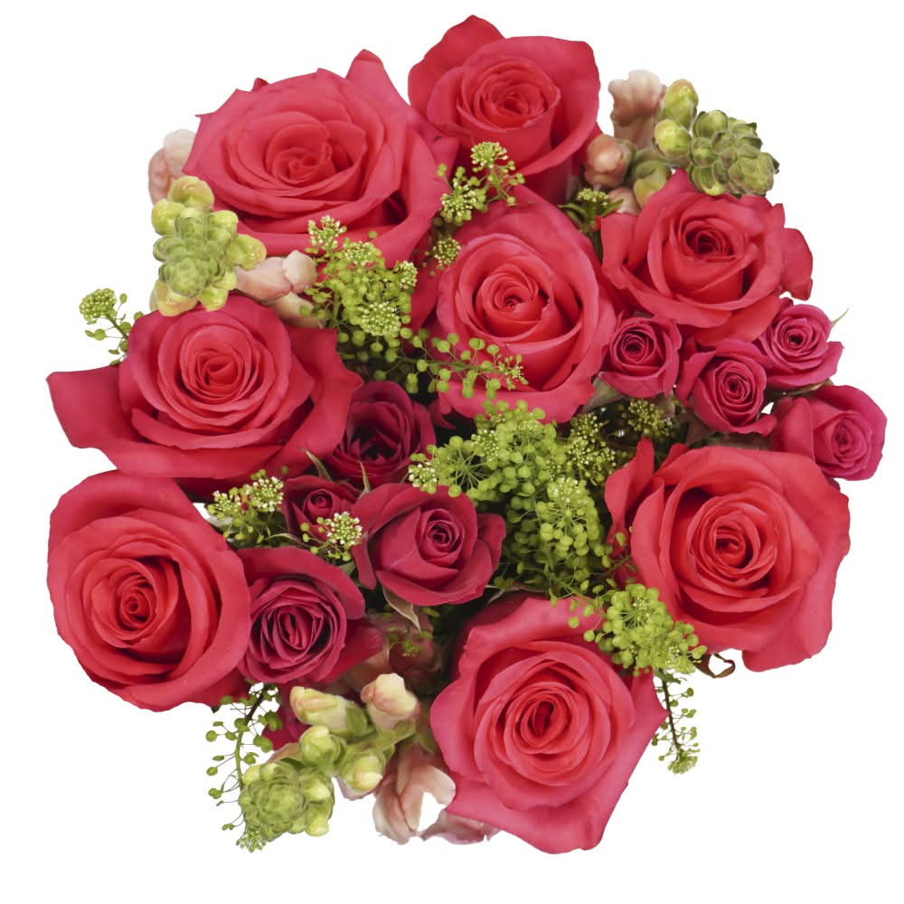 Bloom Haus Bouquet With Hot Pink Roses (15 ct)