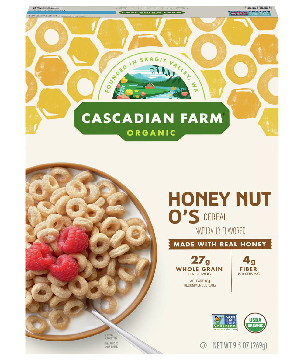 Cascadian Farm Organic Honey Nut O's Cereal (9.5 oz)