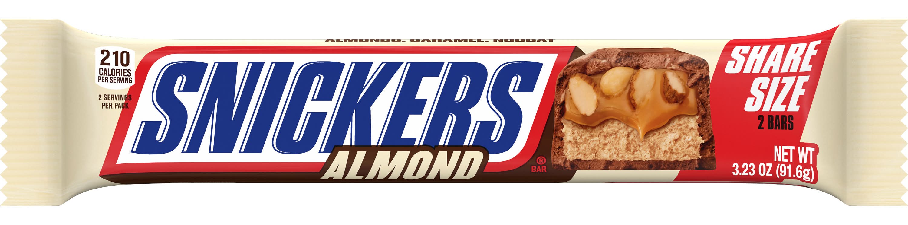 Snickers Share Size Chocolate Bars, Almond (3.23 oz, 2 ct)