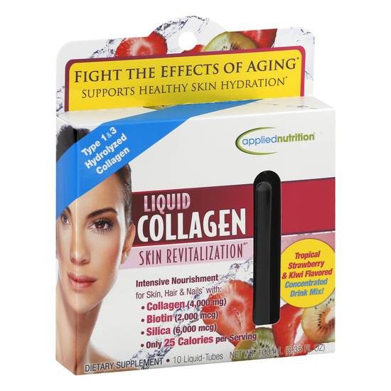 Applied Nutrition Tropical Strawberry & Kiwi Flavored Liquid Collagen (10 tubes)