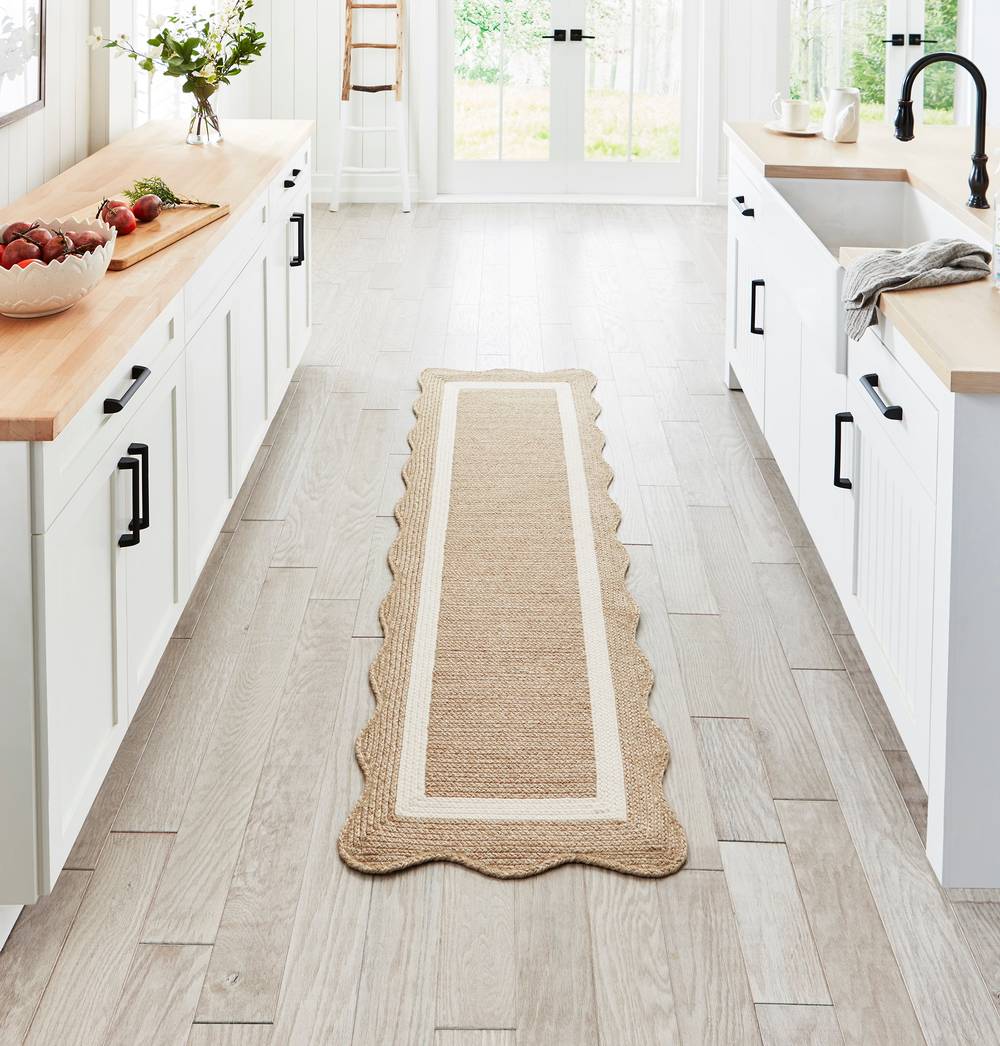 allen + roth Wavy Wheat 2 X 7 (ft) Braided Natural Ivory Indoor Runner Rug | 33076