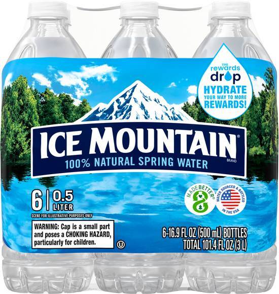Ice Mountain Natural Spring Water (6 pack, 16.9 fl oz)