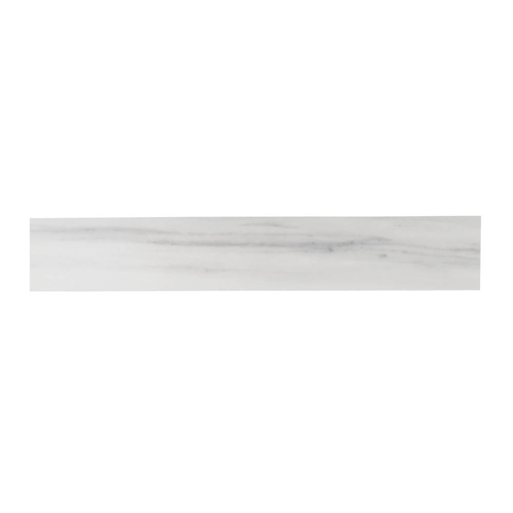 allen + roth Dolomiti Bianco 4-in H x 21.5-in L White Sintered Stone Bathroom Side Splash | 261559