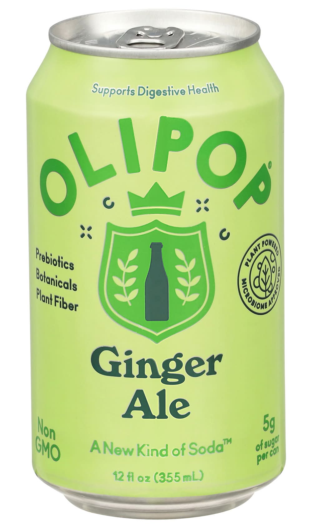 Olipop Prebiotic Soda, Ginger Ale (12 fl oz)
