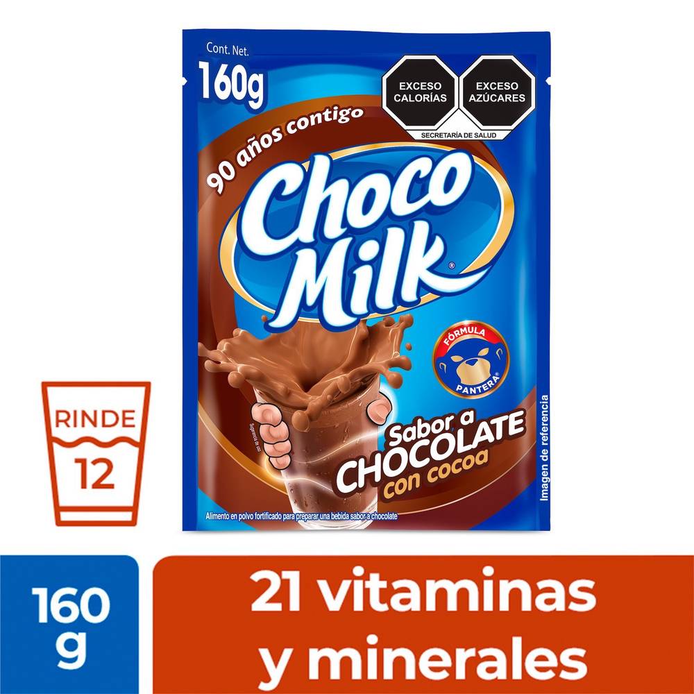 Choco milk saborizante para leche sabor chocolate (bolsa 160 g)