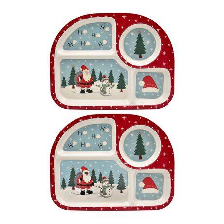 Holiday Time Bamboo Fiber Kids Divider Plate, 10.47 inch x 8.19 inch x 0.67 inch, 1 piece