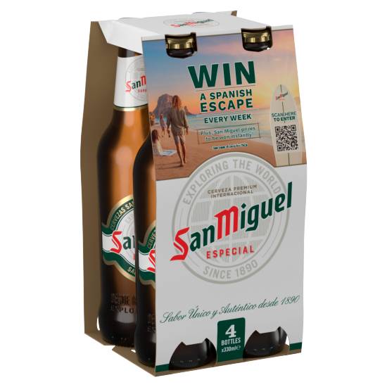 San Miguel Premium Lager Beer Bottles 4 X 330ml