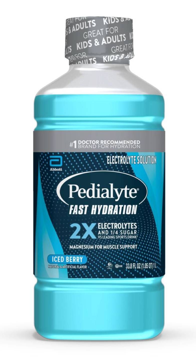 Pedialyte Fast Hydration Electrolyte Solution, Iced Berry (1 L)