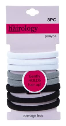 Damage-Free Ponyos Elastics 8-Count Black Multi