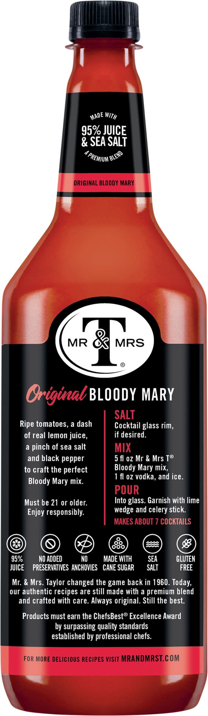 Mr & Mrs T Original Bloody Mary Mix (33.8 fl oz) | Postmates
