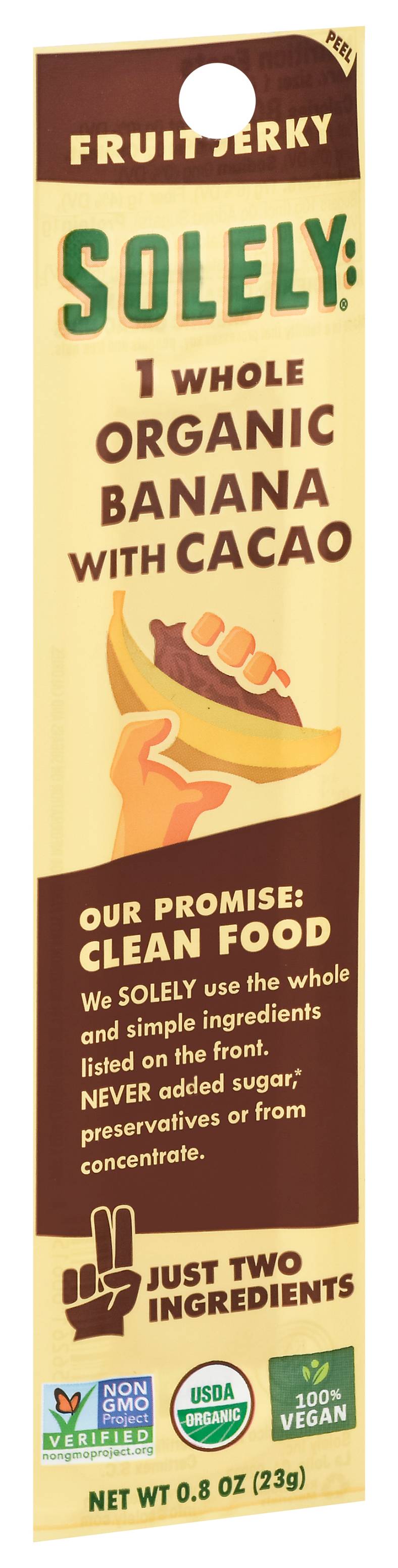 Solely Organic Banana With Cacao Fruit Jerky (0.8 oz)