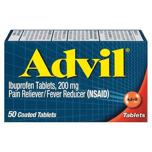 Advil Ibuprofen Pain Reliever/ Fever Reducer Tablets, 200 mg - 50.0 ea