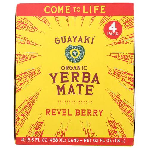 Guayaki Organic Revel Berry Yerba Mate 4 Pack