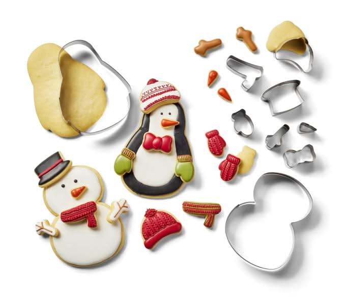 Sur la table Snowperson & Penguin Cookie Cutter Kit Stainless Steel 9pc