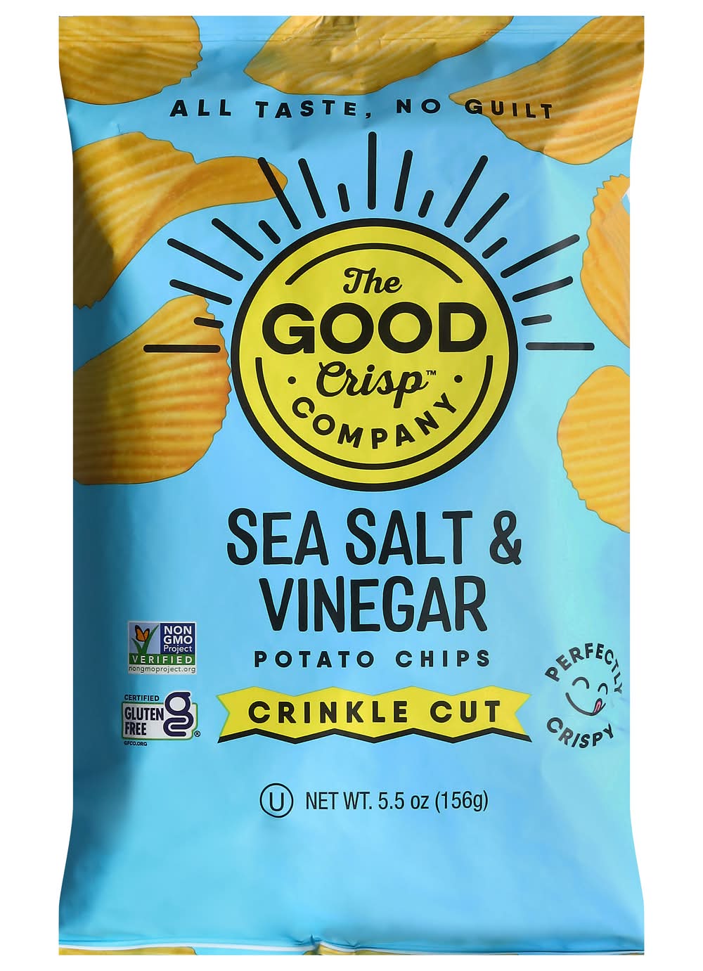 The Good Crisp Company Crinkle Cut Potato Chips, Sea Salt & Vinegar (5.5 oz)