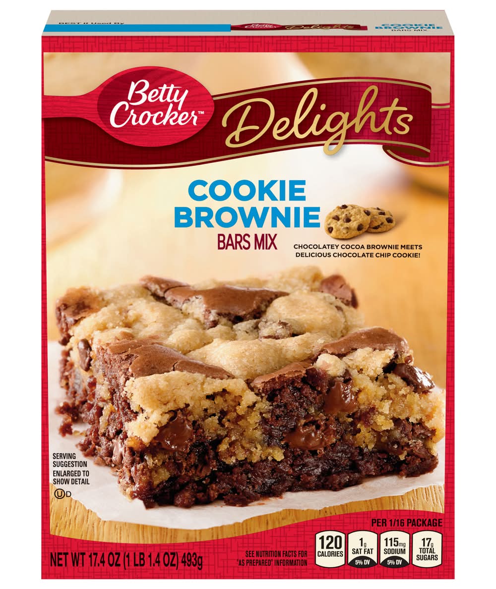 Betty Crocker Delights Bars Mix, Cookie Brownie (17.4 oz)