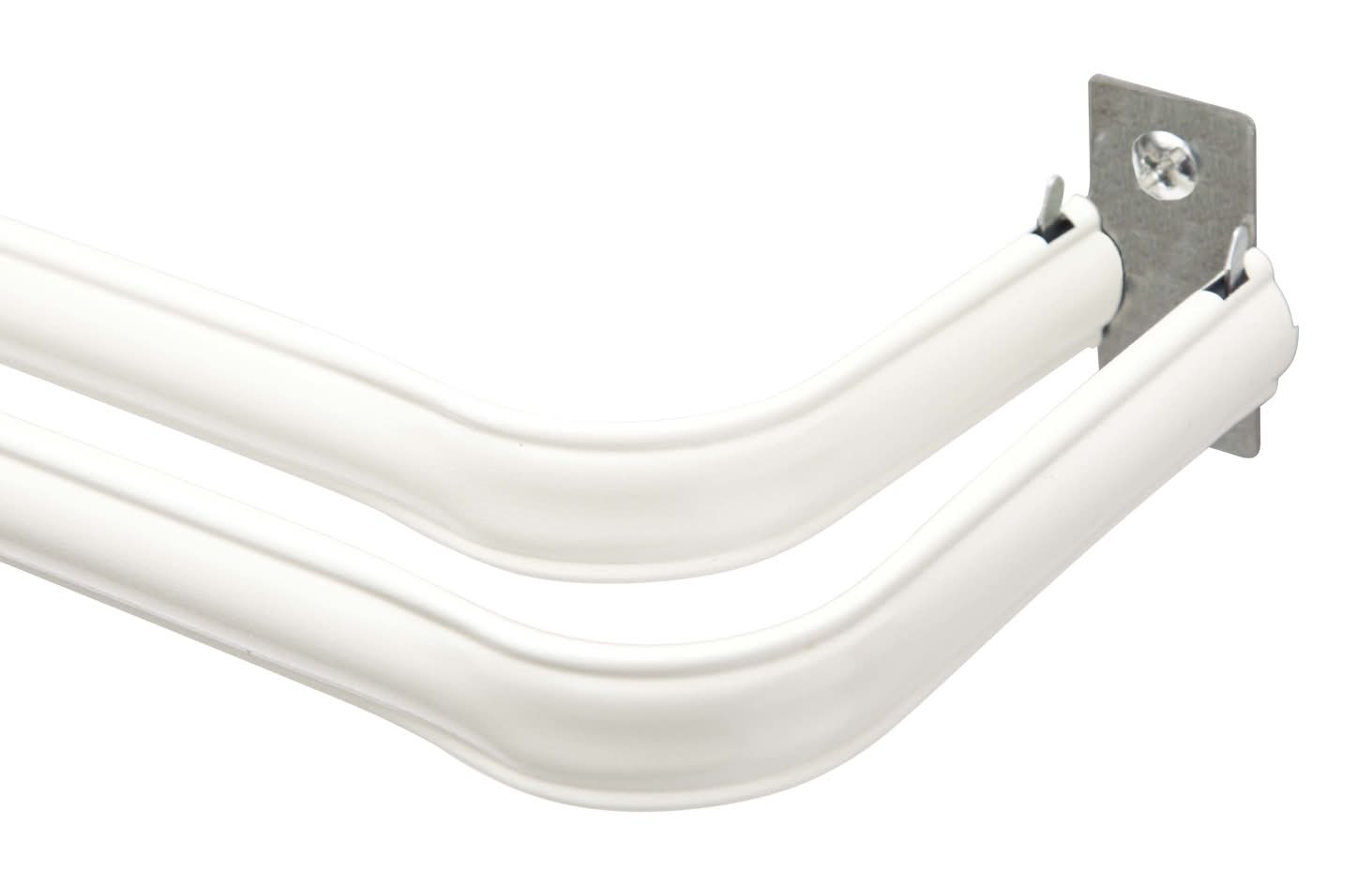Kenney White Traditional/Transitional Curtain Rod 28 In. L X 48 In. L