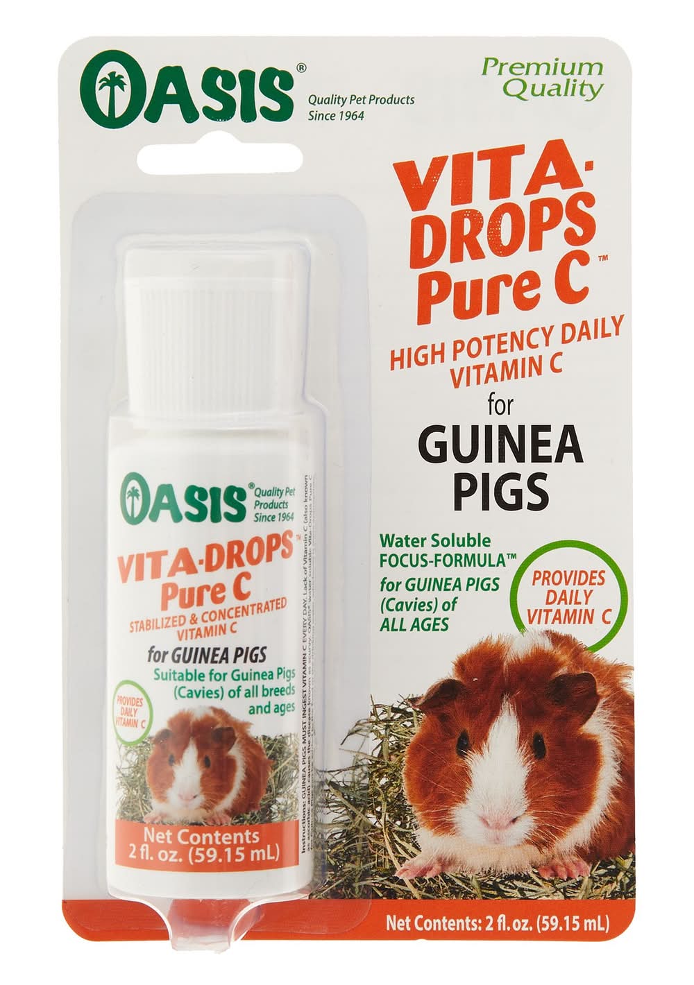 Oasis® Vita-Drops Pure C™ High Potency Guinea Pig Vitamin C Supplement (Color: Assorted, Size: 2 Fl Oz)
