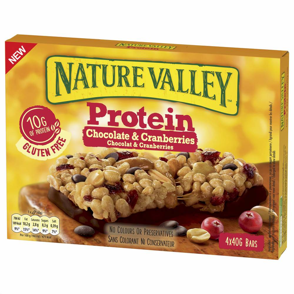 Nature Valley - Barres de céréales protein chocolat et berries (4 pièces)