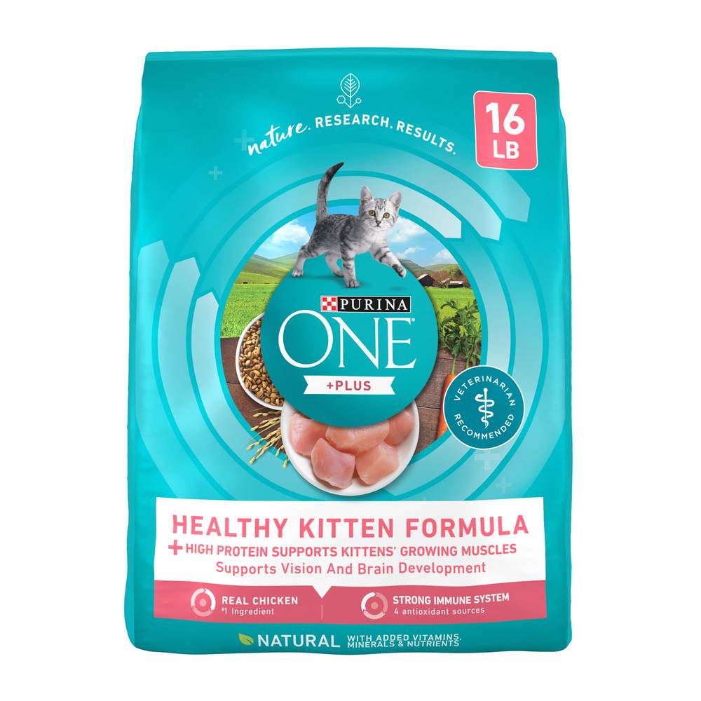 Purina One Natural Healthy Dry Kitten Food, 16 Lbs., Bag