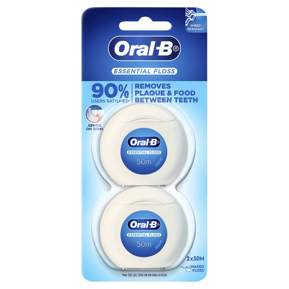OralB Essential Waxed Dental Floss 50m Delivery Near Me Order Online