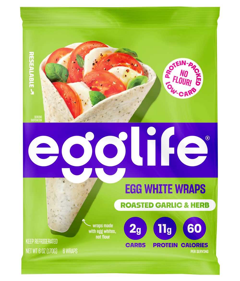 egglife Egg White Wraps, Roasted Garlic-Herb (6 oz, 6 ct)