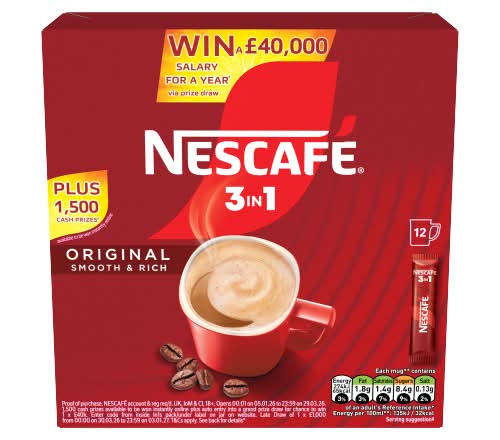 Nescafé 3 In 1 Smooth & Rich Original Coffee Great Value (12 pack)