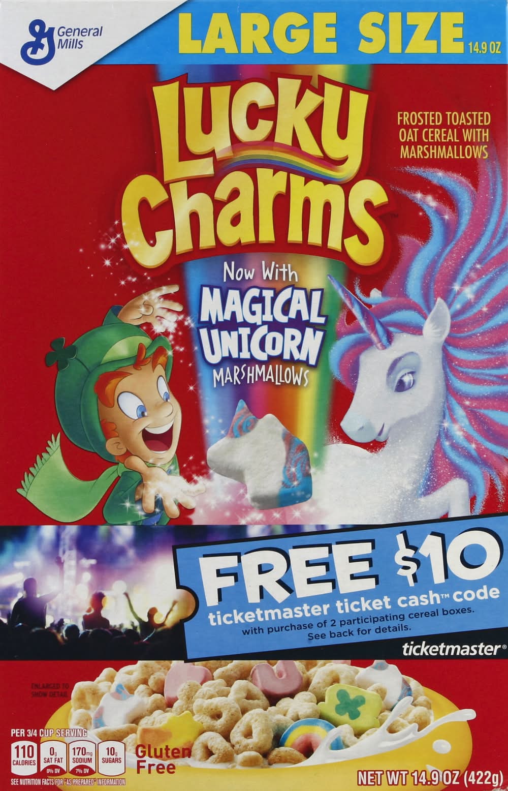 Lucky Charms Frosted Toasted Oat Cereal, Marshmallow (14.9 oz)