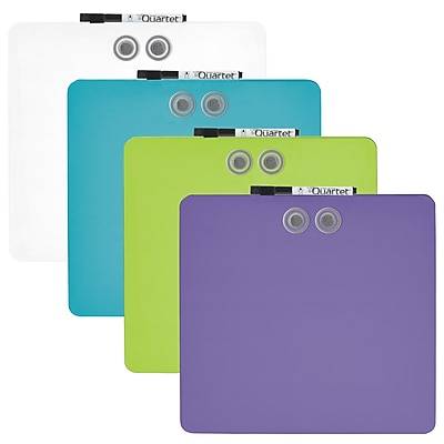 Staples Tin Square Frameless Dry Erase Whiteboard Assorted Colors (1' x 1')