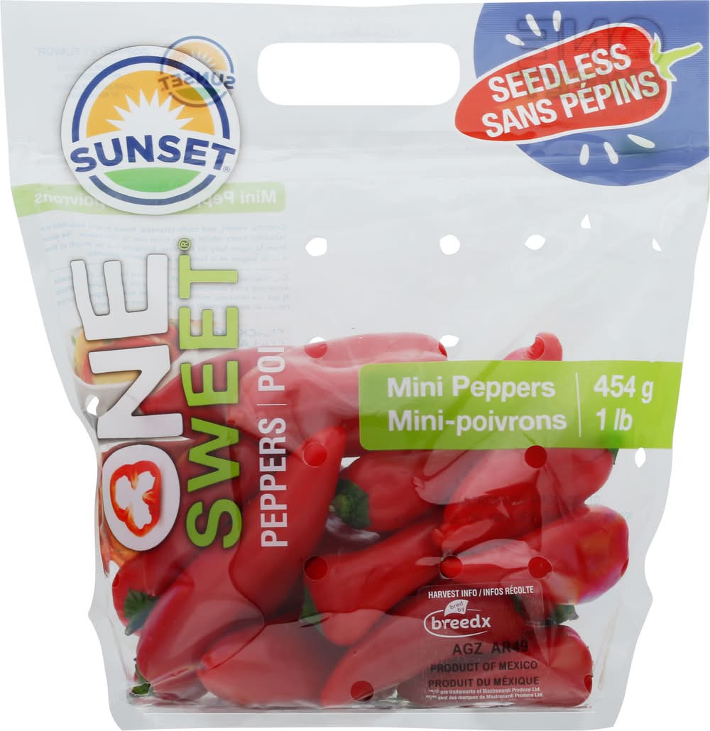 Sunset One Sweet Seedless Mini Peppers (1 lbs)