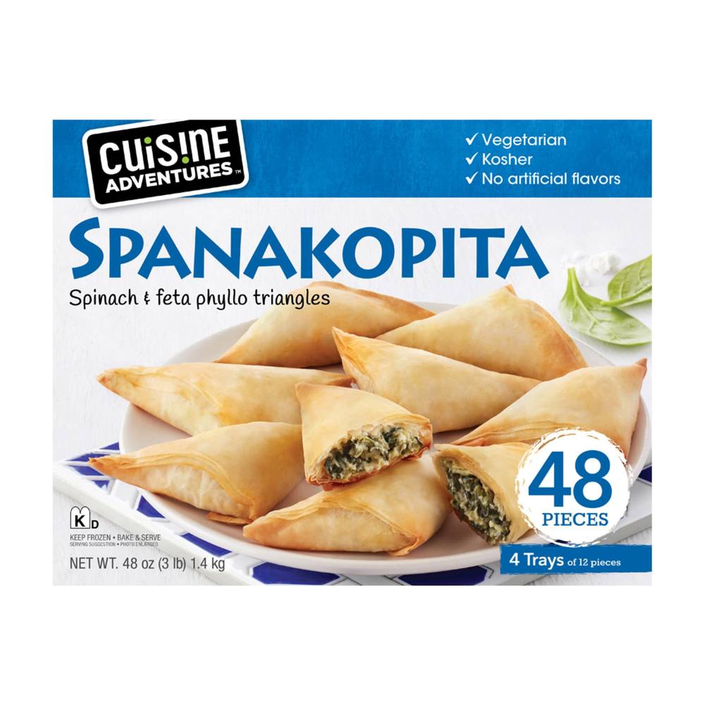 Cuisine Adventures Spanakopita Spinach & Feta Phyllo Triangles, 48 oz